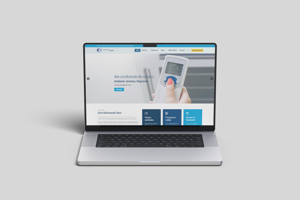 Web corporativa y tienda Climatización Tejero