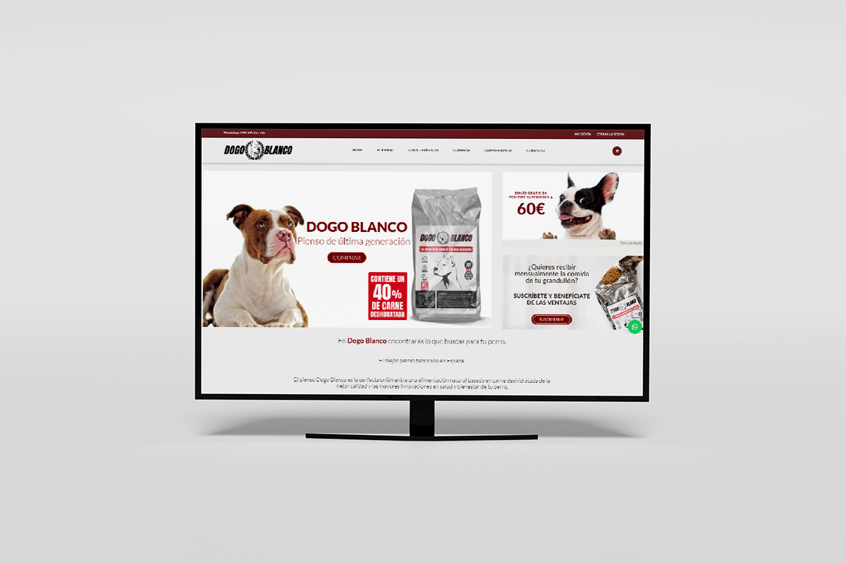 Tienda de pienso para mascotas Dogo Blanco