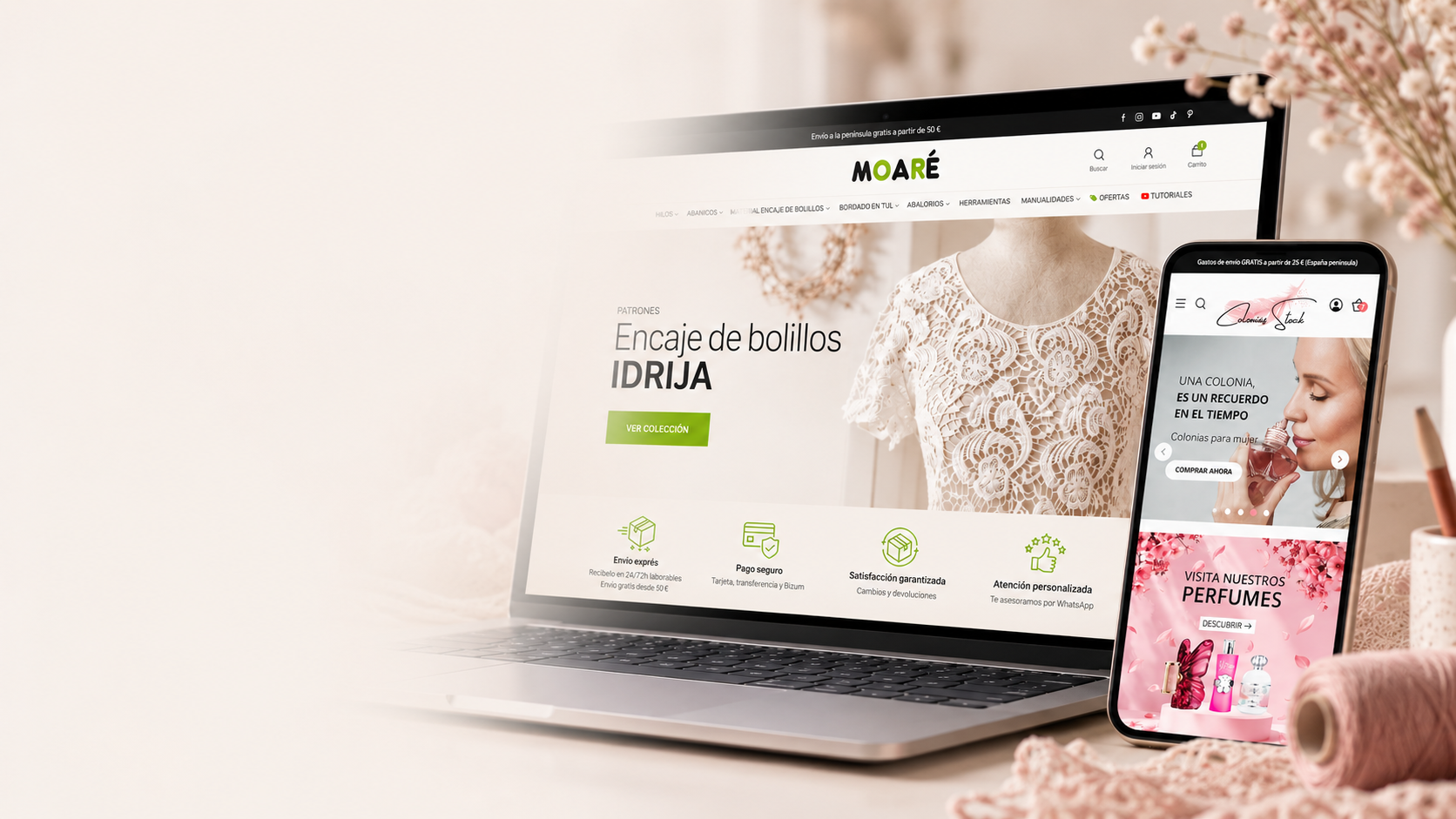 Diseño de tiendas online a medida adaptadas a ordenador y móvil