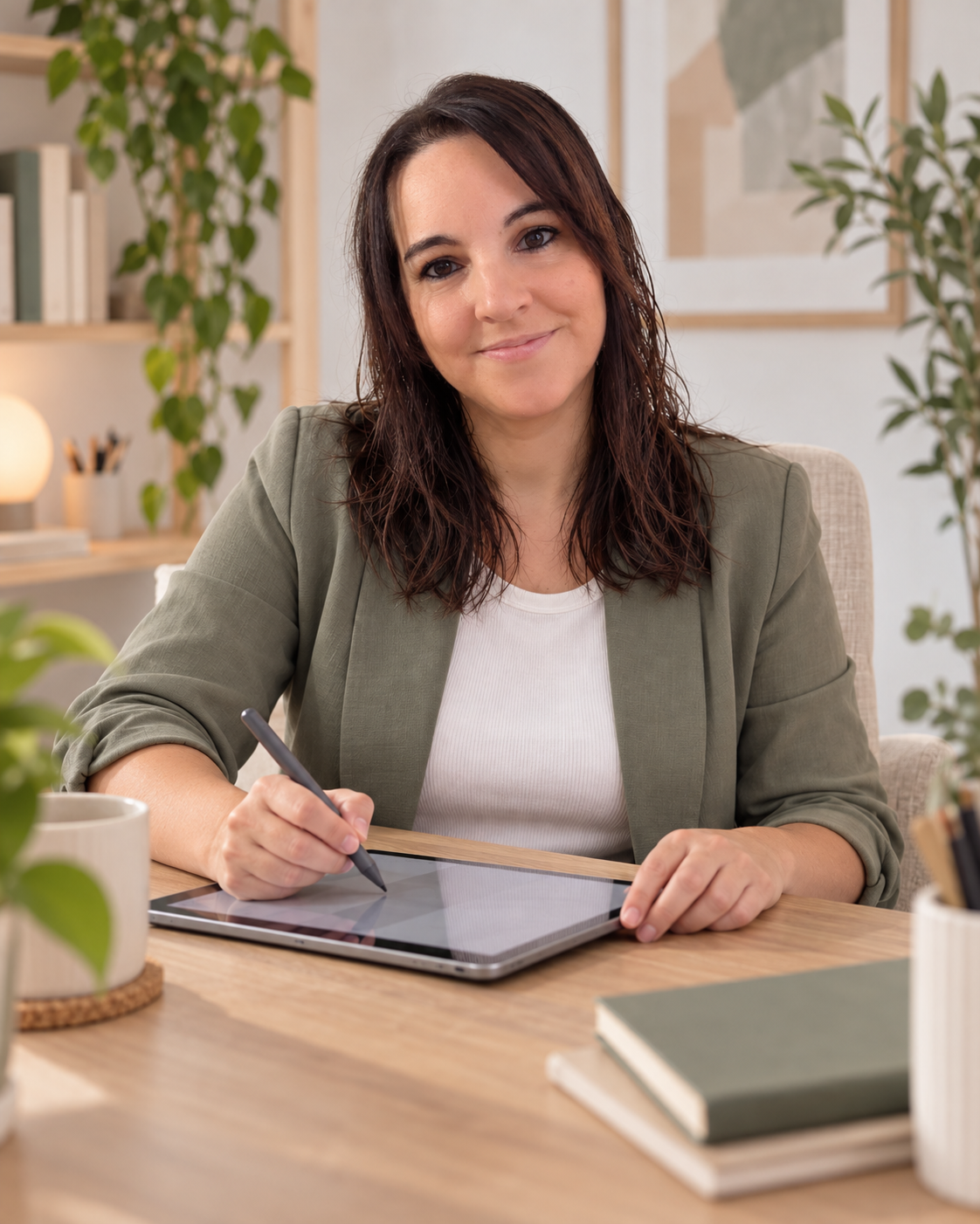 Jennifer Mellado en su espacio de trabajo, diseñadora web especializada en tiendas online y páginas web para negocios